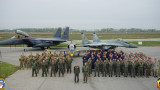  Американски изтребители F-15 E упражняват с наши военни на учението 