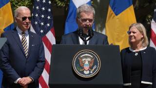 Президентът на Финландия Саули Ниинистьо коментира на среща с президента