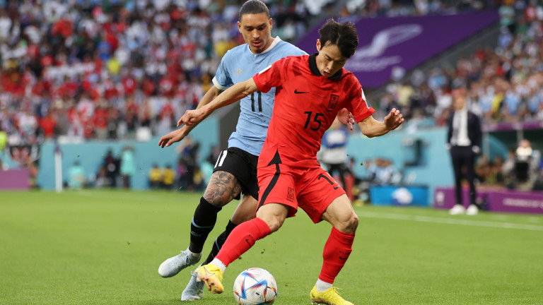 Уругвай - Южна Корея 0:0 (Развой на срещата по минути)