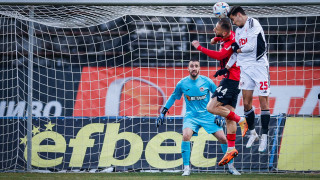 Нападателят на ФК ЦСКА 1948 Евгений Сердюк реализира две попадения