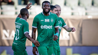 Нападателят на Лудогорец Антоан Бароан реализира втория гол при