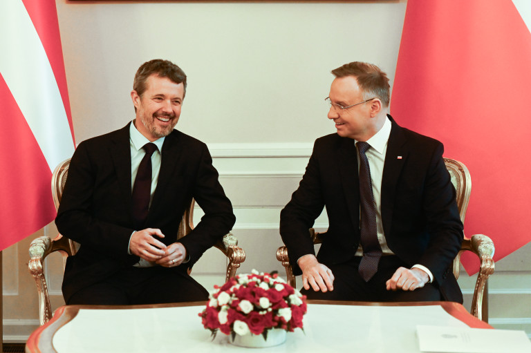  Фредерик с полския президент Анджей Дуда 