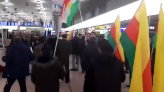 Масов бой на летище в Хановер заради военната операция на Турция в Сирия