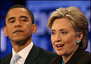 Обама и Хилари се срещнаха в телевизионен дебат