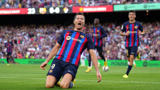 Нападателят на Барселона Роберт Левандовски не скри радостта си