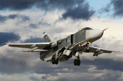 Руски Су-24 хвърли 1 тон  бетобойни бомби срещу "Ислямска държава"