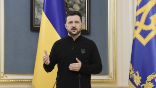 Президентът Володимир Зеленски по време на разговор с новоизбрания германски