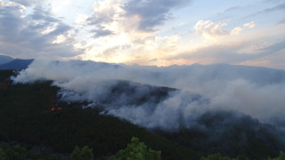 Огнеборците гасят пожар възникнал в късния следобед между селата Росоман