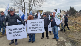 Около 50 лозари от Бургаско излязоха на протест и блокираха