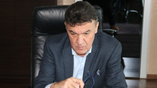 Президентът на Българския футболен съюз Борислав Михайлов говори по