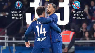 Пари Сен Жермен и Страсбург завършиха наравно 3 3 в двубой