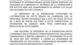 Доста неловка ситуация настъпи в камерунския волейбол след като президентът
