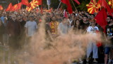 Ранени полицаи след поредния протест в Северна Македония 
