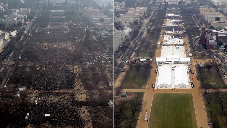 Лъсна истината за снимките от инаугурациите на Обама и Тръмп (ВИДЕО)
