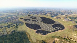 Китай построи слънчева електроцентрала във формата на голяма панда