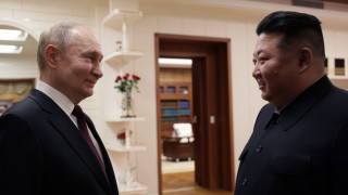 Руският президент Владимир Путин и севернокорейският лидер Ким Чен Ун