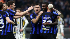 Интер докосва титлата в Серия "А" след триумф над Ювентус в Дерби д'Италия