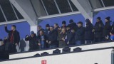 Феновете на Левски с провокация срещу Спас Русев по време на мача с Берое