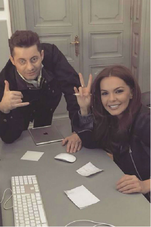 Галена в студиото на Адриан Сина от Akcent