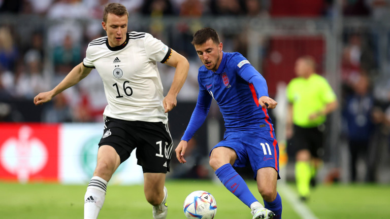 Германия 0 : 0 Англия 46′ Източник: 45′ ИГРАТА СЕ