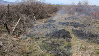 Пожар гори между селата Величково Бошуля Памидово и Карабунар в Пазарджишко