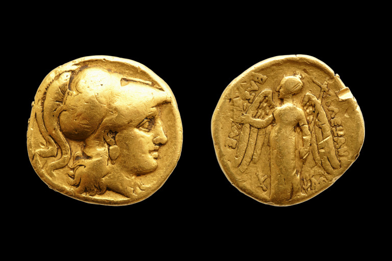Монета с лика на Александър Македонски