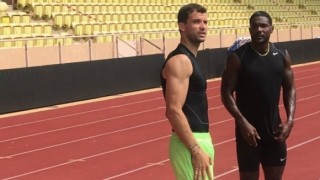 Григор Димитров тренира с Джъстин Гатлин в Монте Карло