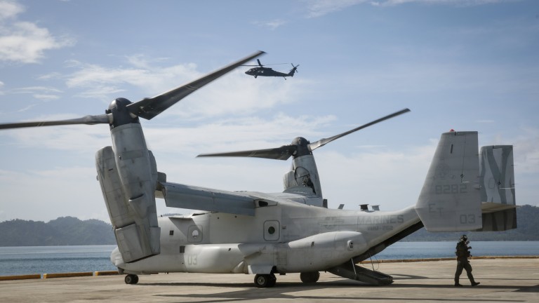 Американски военен самолет V-22 Osprey се разби в океана край