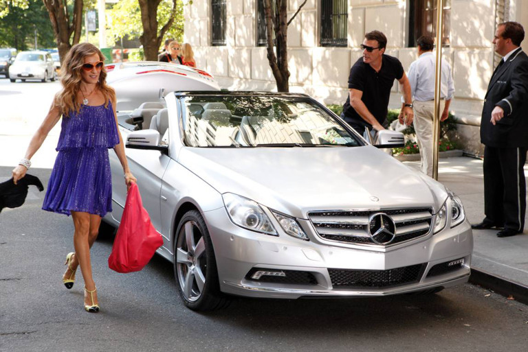 Сара Джесика Паркър и Крис Нот на снимачната площадка на "Сексът и градът"