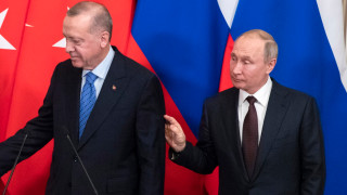 Президентите на Турция и Русия Тайип Ердоган и Владимир Путин