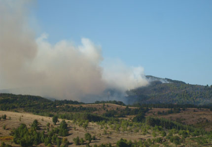 Огромен пожар в Троянския балкан след умишлен палеж