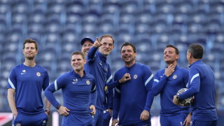 Мениджърът на Челси Томас Тухел говори пред медиите относно