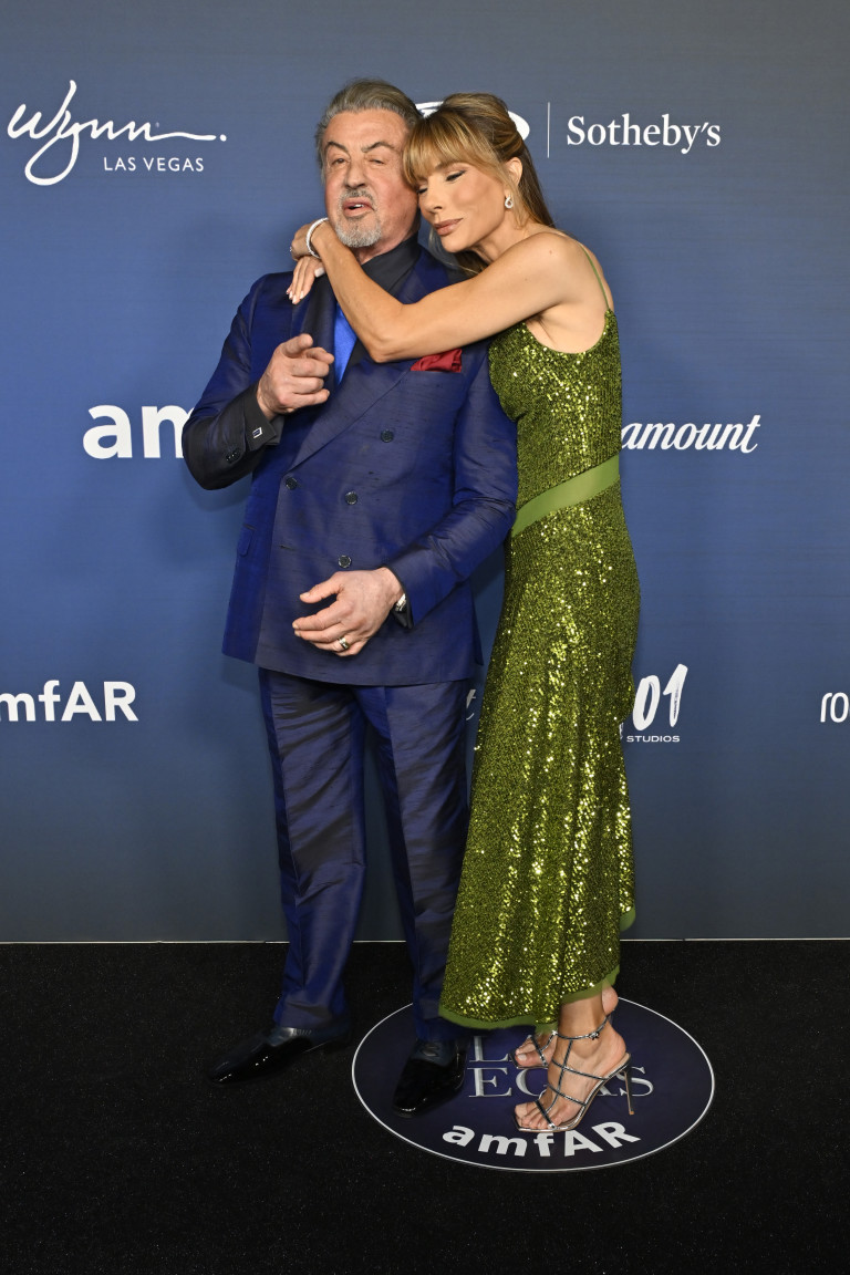 Сталоун със брачната половинка си