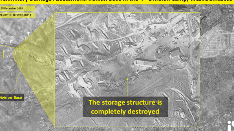 Заснеха напълно разрушени от  Израел обекти на Иран в Сирия