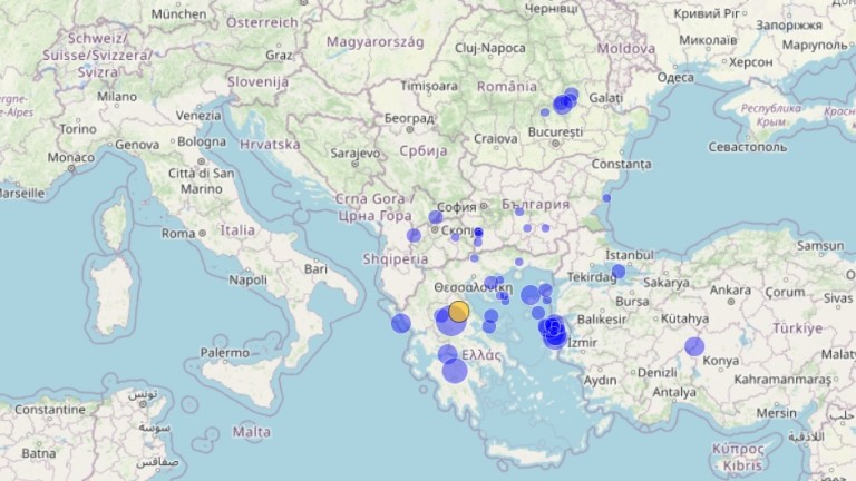 Мощно земетресение на Балканите. Земетресение с магнитуд 6,3 по Рихтер