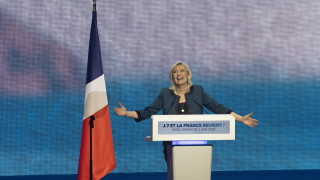 Френската крайнодясна партия Национален сбор Rassemblement National на Марин Льо