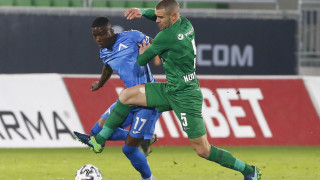 Централният защитник на Лудогорец Георги Терзиев говори пред медиите след