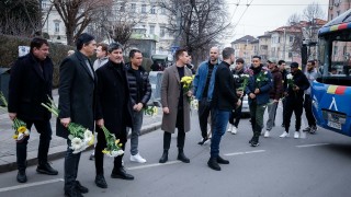 Ръководството треньорският щаб и представителният отбор на ПФК Левски ветерани