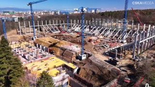 ЦСКА продължава работата по реконструкцията на стадион Българска армия в