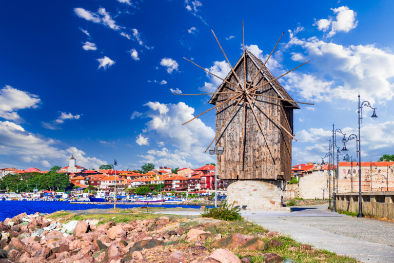 Вятърна мелница в стария град на Несебър.
