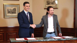 Премиерът на Испания Педро Санчес и лидерът на лявата партия