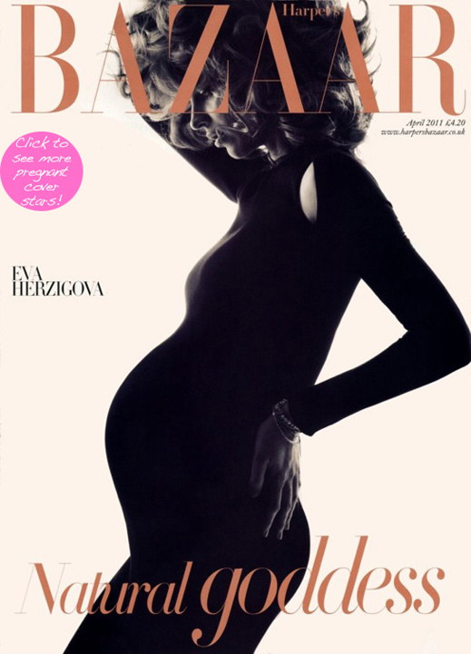 Ева Херцигова позира бременна за Harper's Bazaar