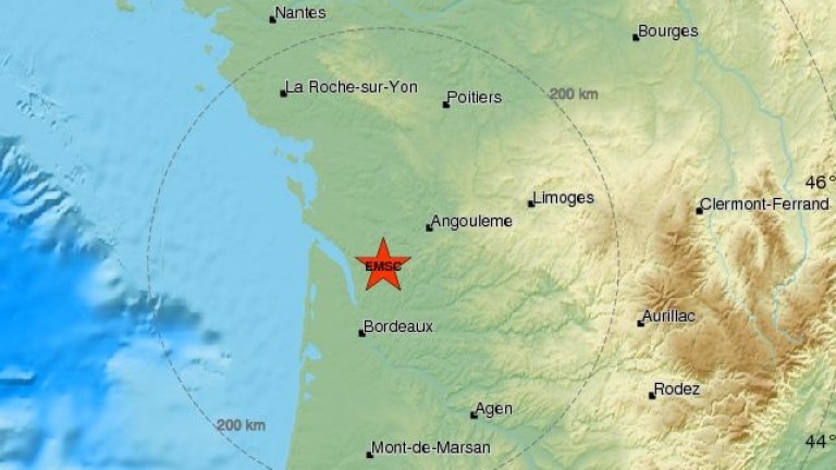 Земетресение с магнитуд от 5 по Рихтер разлюля Франция. Трусът