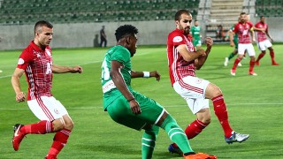 В 43 ата минута на дербито между Лудогорец и ЦСКА за