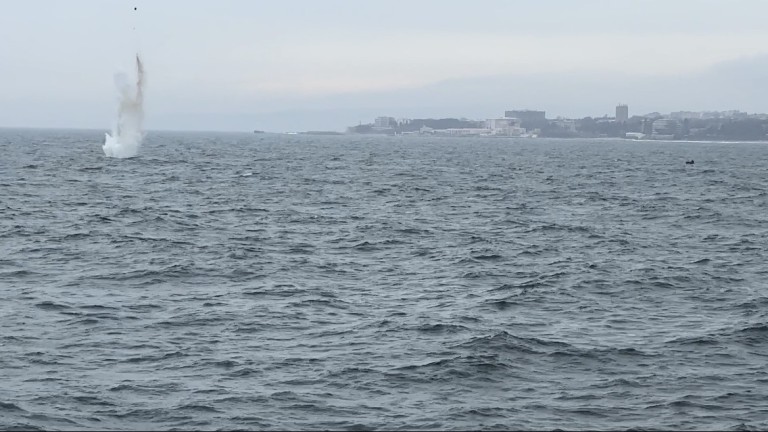 Военноморските сили унищожиха мина в морето във Варна