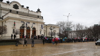 Десетки души протестираха пред парламента тази сутрин в подкрепа на