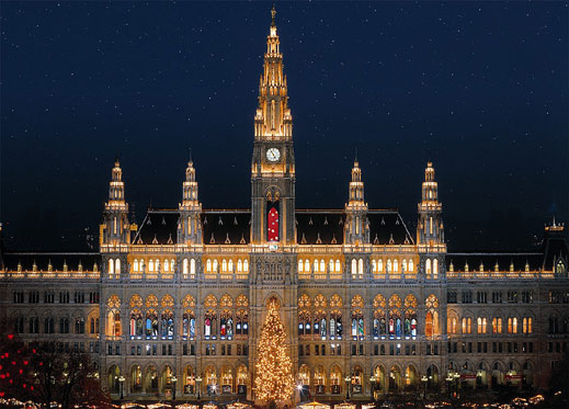 Виенското кметство се превръща в коледен календар
