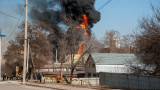 Пожар в руска петролна база в Брянск