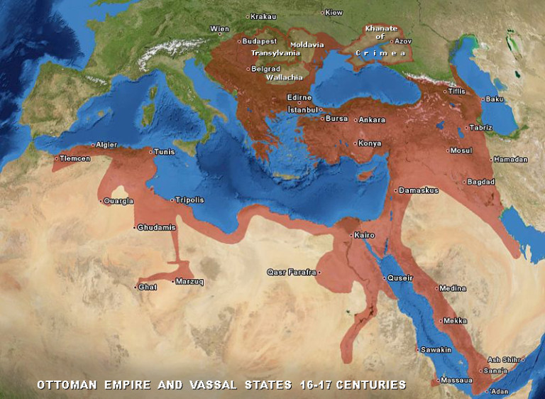 Територии контролирани от Османската империя