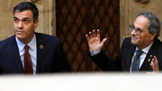 Испанският министър председател Педро Санчес се среща със сепаратисткия лидер на